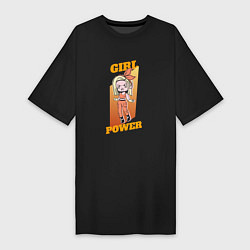 Футболка женская-платье Girl Power Anime, цвет: черный