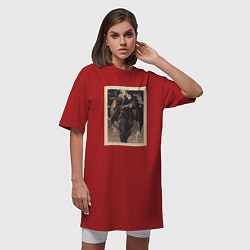 Футболка женская-платье Sova арт, цвет: красный — фото 2