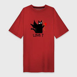 Женская футболка-платье LOVE CAT WHAT cat