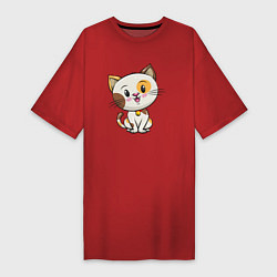 Женская футболка-платье Пятнистый котик