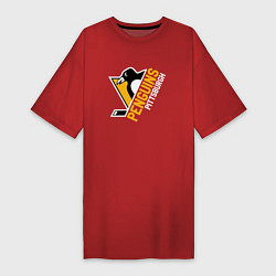 Женская футболка-платье Pittsburgh Penguins Питтсбург Пингвинз