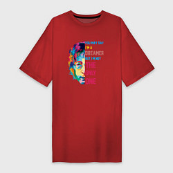 Футболка женская-платье Джон Леннон 2022, цвет: красный