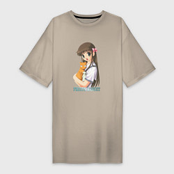 Женская футболка-платье Тору с котиками