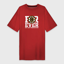 Футболка женская-платье FOREVER NOT JUST WHEN WE WIN, Boston Bruins, Босто, цвет: красный