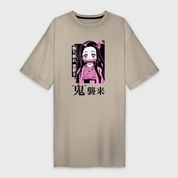 Женская футболка-платье Клинок, рассекающий демонов: Незуко Камадо