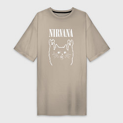 Женская футболка-платье Nirvana Rock Cat, НИРВАНА