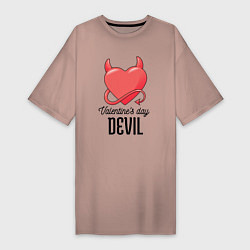 Женская футболка-платье Valentines Day Devil
