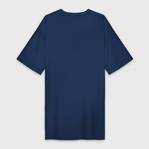 Женская футболка-платье Скелетон на самолёте / Тёмно-синий – фото 2