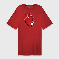 Женская футболка-платье Фонендоскоп обвивает сердце