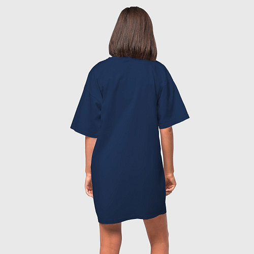 Женская футболка-платье Мотоцикл на заказ / Тёмно-синий – фото 4