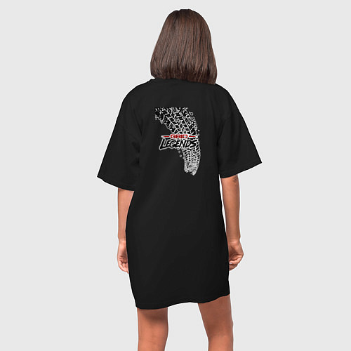 Женская футболка-платье Грид / Черный – фото 4