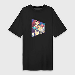 Женская футболка-платье Нацу, Грей, Эрза из фейри тейл