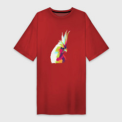 Женская футболка-платье Цветной попугай Colors parrot