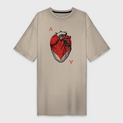 Женская футболка-платье Черви огромное сердце