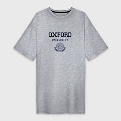 Футболка женская-платье Оксфорд - логотип университета, цвет: меланж