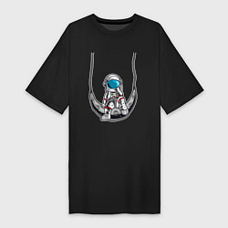 Женская футболка-платье Космонавт на луне