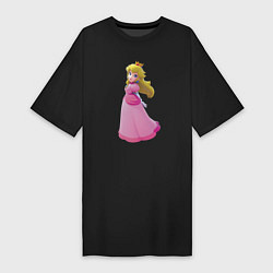 Футболка женская-платье Принцесса Персик Super Mario, цвет: черный