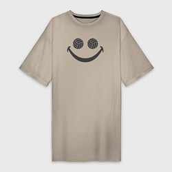 Футболка женская-платье Smile Volleyball, цвет: миндальный