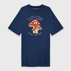 Женская футболка-платье У нас в Рязани грибы с глазами!
