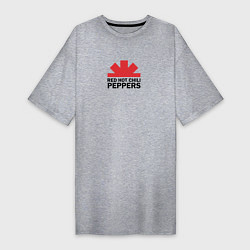 Футболка женская-платье Red Hot Chili Peppers с половиной лого, цвет: меланж