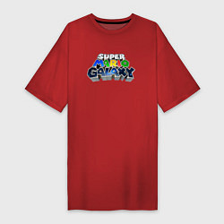 Женская футболка-платье Super Mario Galaxy logo