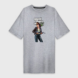Женская футболка-платье GTA 5 Girl weapon