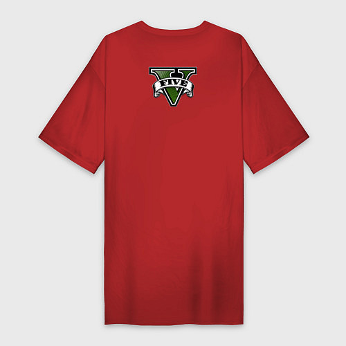 Женская футболка-платье GTA 5 Man with gun / Красный – фото 2