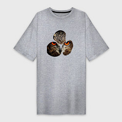 Женская футболка-платье Owl puzzle