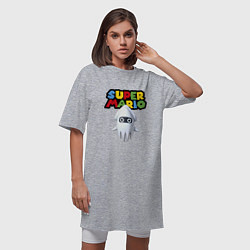 Футболка женская-платье Blooper Super Mario Nintendo Video game, цвет: меланж — фото 2