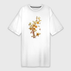 Женская футболка-платье Цветущая ветка Весна