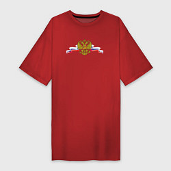 Женская футболка-платье Герб и флаг россии