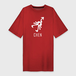 Футболка женская-платье Exo CHEN, цвет: красный