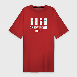 Футболка женская-платье THE BEATLES ABBEY ROAD, цвет: красный