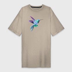 Женская футболка-платье Красивая колибри