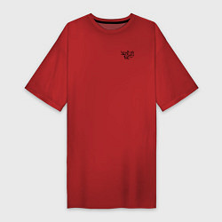 Футболка женская-платье Noize mc нойз мс logo, цвет: красный