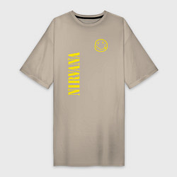 Женская футболка-платье Nirvana нирвана смайл