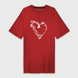 Женская футболка-платье Сердце в крестах Белое Коллекция Get inspired! Z-h