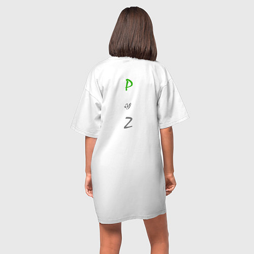 Женская футболка-платье Горохострел PvZ / Белый – фото 4