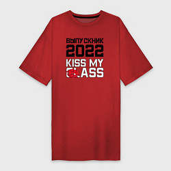 Футболка женская-платье Kiss my class, цвет: красный