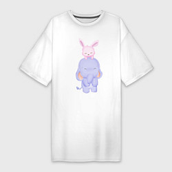Женская футболка-платье Милый Слонёнок и Кролик Играют Вместе