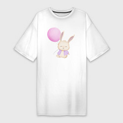 Женская футболка-платье Милый Крольчонок С Воздушным Шариком