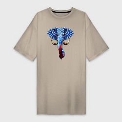 Женская футболка-платье Слон с тесаком