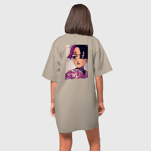 Женская футболка-платье Lil Peep / Миндальный – фото 4