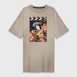 Женская футболка-платье Portrait of an Actress Актриса японского театра