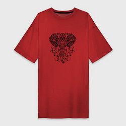 Женская футболка-платье Слон в стиле Мандала Mandala Elephant Be Strong