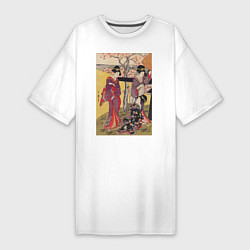 Женская футболка-платье Gotenyama no Hanami Hidari Цветение сакуры