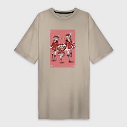 Женская футболка-платье Барбара, Кли и Джинн Genshin Impact