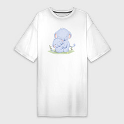 Женская футболка-платье Милые Слонята