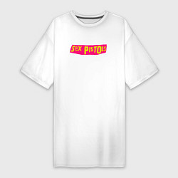 Женская футболка-платье Sex Pistols Yellow-Pink Logo