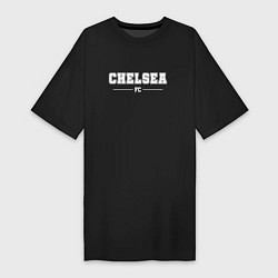 Футболка женская-платье Chelsea Football Club Классика, цвет: черный